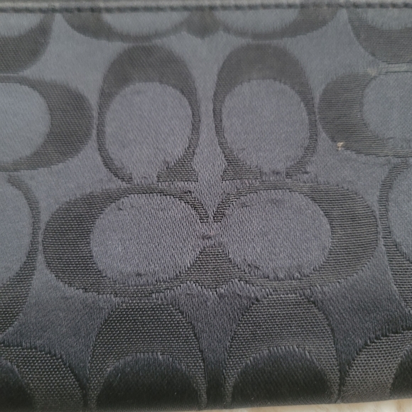 Coach Ashley Signature Satin Campbell Clutch Wristlet Trifold Black Zip … - Picture 4 of 8